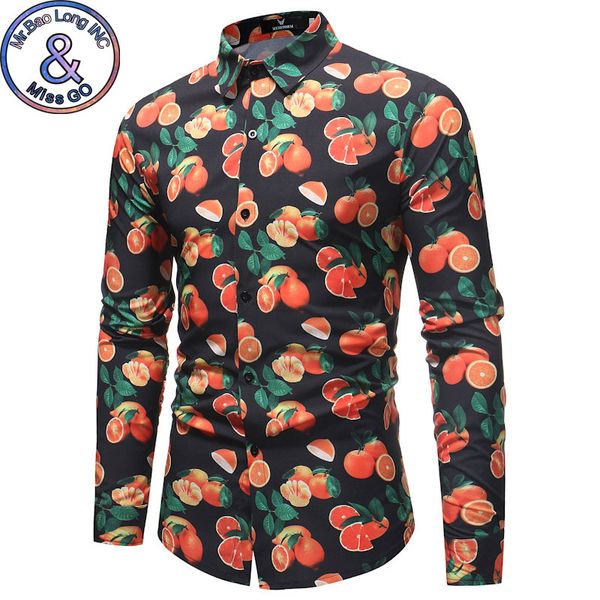 mens slim fit long sleeve dress shirt 2018 fashion fruit print shirt men spring autumn casual brand shirts for business man xxxl, White;black 
mens slim fit long sleeve dress shirt 2018 fashion fruit print shirt men spring autumn casual brand shirts for business man xxxl, White;black