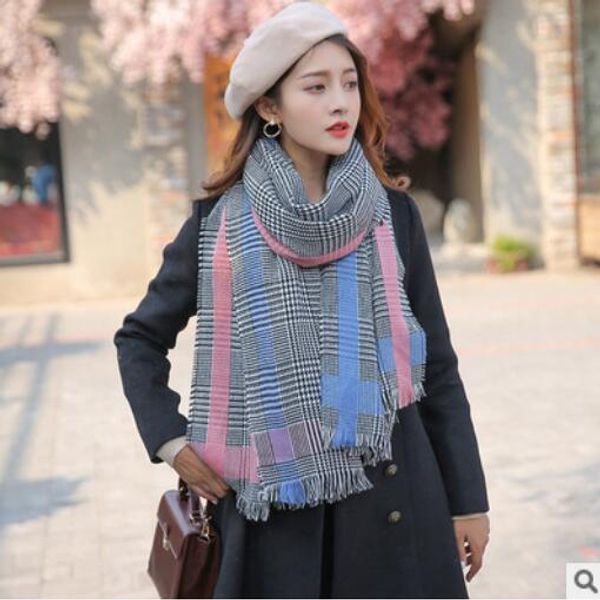 fashion scarf for womens autumn winter shawl british classic grid korean version of thick imitation cashmere double-sided, Blue;gray
fashion scarf for womens autumn winter shawl british classic grid korean version of thick imitation cashmere double-sided, Blue;gray