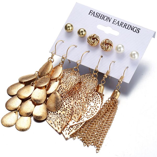 new european and american fahion earrings, 6 pairs of board imitation pearl ear studs, hollow out leaf woven drop earrings, Silver
new european and american fahion earrings, 6 pairs of board imitation pearl ear studs, hollow out leaf woven drop earrings, Silver