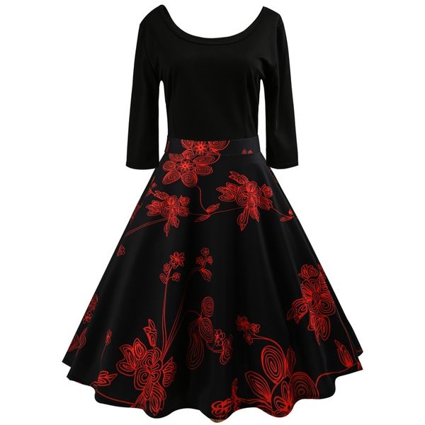 2018 women autumn fashion dress round collar mediumsleeves panelled print vintage midi dresses c069-c073, White;black
2018 women autumn fashion dress round collar mediumsleeves panelled print vintage midi dresses c069-c073, White;black