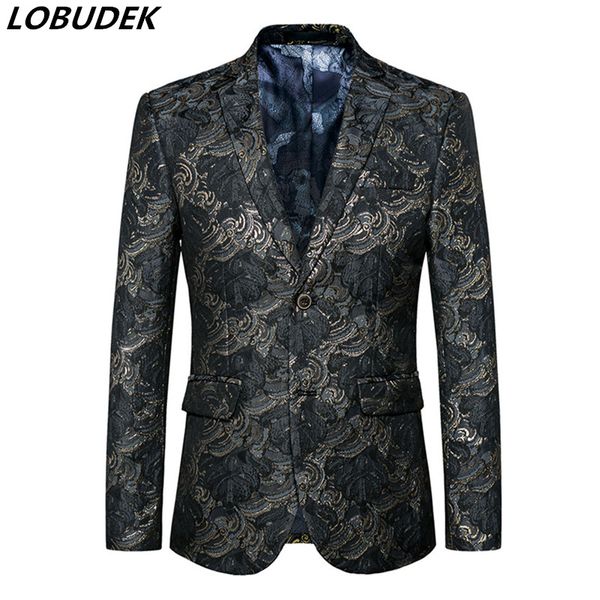 men's jacket prom party fashion slim blazers outerwear nightclub bar singer stage performance show stage wear male costumes, Black;brown
men's jacket prom party fashion slim blazers outerwear nightclub bar singer stage performance show stage wear male costumes, Black;brown