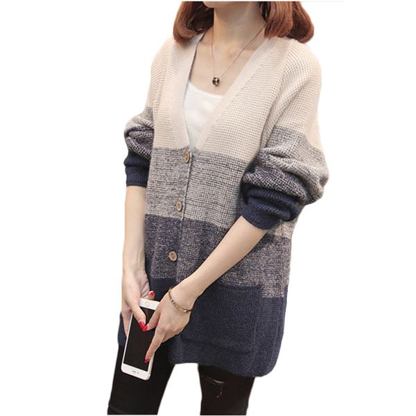 2018 new korean autumn winter sweater coat female loose long section net red lazy wind women's knit cardigan yl341, White;black
2018 new korean autumn winter sweater coat female loose long section net red lazy wind women's knit cardigan yl341, White;black