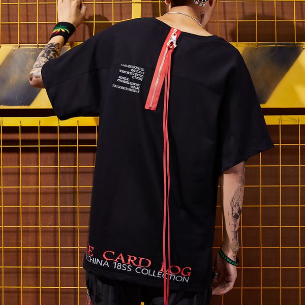 hip hop, high street, billboard zipper, young men's short sleeved t-shirt tshirt tees, White;black
hip hop, high street, billboard zipper, young men's short sleeved t-shirt tshirt tees, White;black
