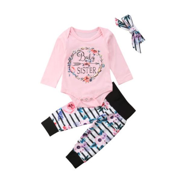 newborn infant baby girls long sleeve letter bodysuit pants headband outfits clothes size 0-18m, White
newborn infant baby girls long sleeve letter bodysuit pants headband outfits clothes size 0-18m, White