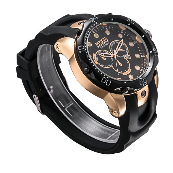 

new swiss quartz watch invicta wristwatch stainless steel rose gold men sport military dz watches silicone strap army calendar clock, Slivery;brown