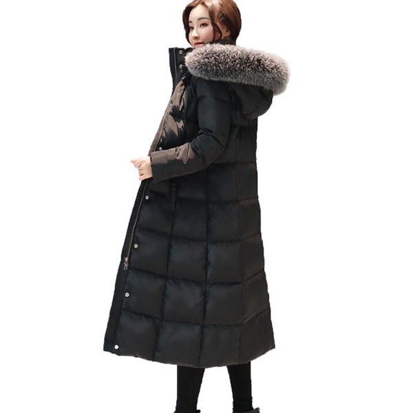 2018 new arrival women winter coat fur collar white duck down jackets solid hooded long outerwear female warm down coat, Black
2018 new arrival women winter coat fur collar white duck down jackets solid hooded long outerwear female warm down coat, Black