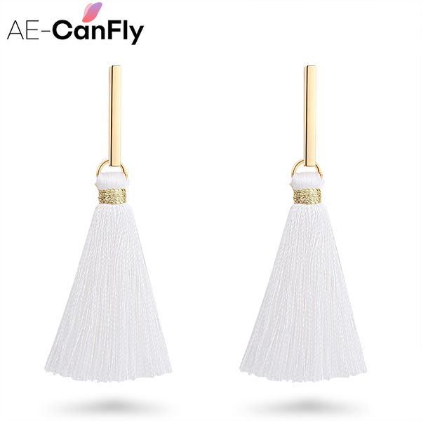ae-canfly simple metal dangle earrings black white thread tassel pendant drop ear jewelry 2a2017, Silver
ae-canfly simple metal dangle earrings black white thread tassel pendant drop ear jewelry 2a2017, Silver