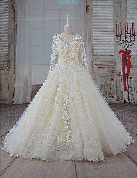 vintage scoop neck ball gown wedding dresses champagne long sleeves wedding gowns bridal gown, White
vintage scoop neck ball gown wedding dresses champagne long sleeves wedding gowns bridal gown, White