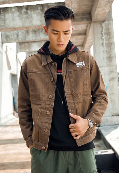 men's jackets autumn winter denim jacket coat mens fashion letter print biker brown male high street loose clothing, Black;brown
men's jackets autumn winter denim jacket coat mens fashion letter print biker brown male high street loose clothing, Black;brown