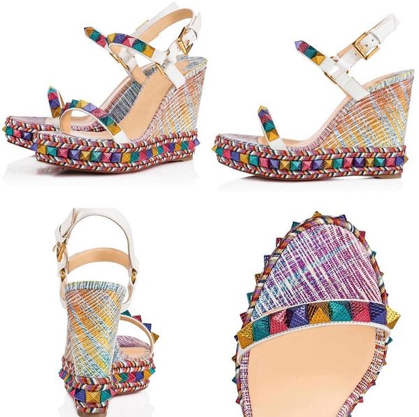 Wedding Party Dress Women Designers Wedges High Heels Sandalias Mujer Red Bottom Sandals Women's Studs Ladies Famous Brand With Box
Wedding Party Dress Women Designers Wedges High Heels Sandalias Mujer Red Bottom Sandals Women's Studs Ladies Famous Brand With Box