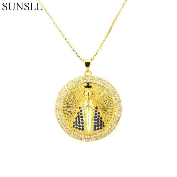 sunsll gold color copper white cubic zirconia round pendant necklaces women's fashion jewelry nossa senhora cz colar feminina, Silver
sunsll gold color copper white cubic zirconia round pendant necklaces women's fashion jewelry nossa senhora cz colar feminina, Silver