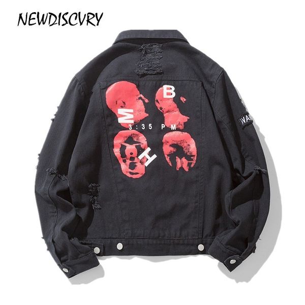 newdiscvry plus size men's denim jackets 2018 autumn fashion loose men jeans coat cotton hole print hip hop man outwear clothes, Black;brown
newdiscvry plus size men's denim jackets 2018 autumn fashion loose men jeans coat cotton hole print hip hop man outwear clothes, Black;brown