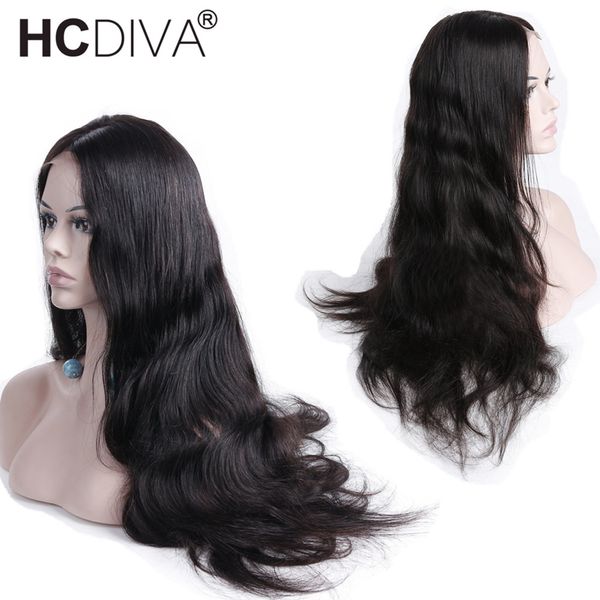 

Малайзийская волна тела 360 полный кружева фронтальные парики предварительно сорвал с ребенка волосы Реми человеческих волос парики натуральный черный для женщины HCDIVA парики