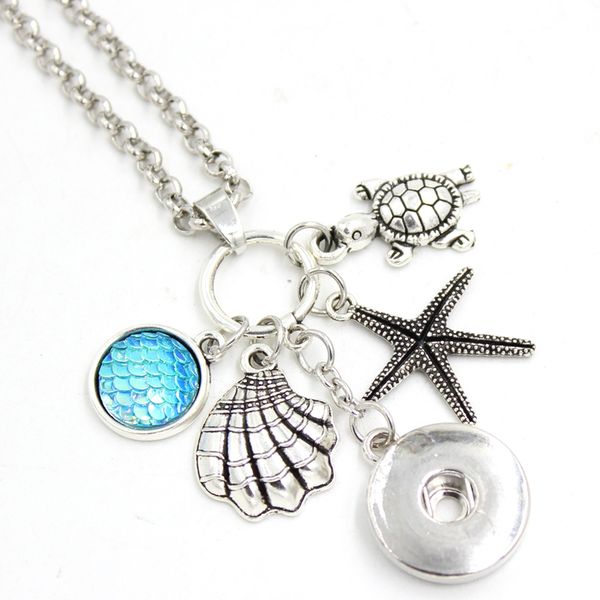 wholesale diy personalized gift snap jewelry ocean sea life style mermaid scale sea shell turtle starfish necklace 18mm snap necklace gift, Silver
wholesale diy personalized gift snap jewelry ocean sea life style mermaid scale sea shell turtle starfish necklace 18mm snap necklace gift, Silver