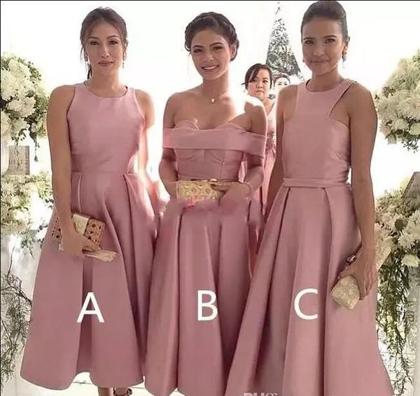 custom short tea length blush pink bridesmaid dresses tea length prom dresses custom made satin prom party gowns short maid of honor dress, White;pink
custom short tea length blush pink bridesmaid dresses tea length prom dresses custom made satin prom party gowns short maid of honor dress, White;pink