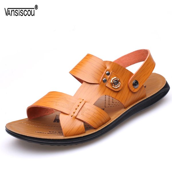 vansiscou men summer new leather beach sandals anti-skid soft comfy flip flops beach slippers male open toe outdoor shoes, Black
vansiscou men summer new leather beach sandals anti-skid soft comfy flip flops beach slippers male open toe outdoor shoes, Black
