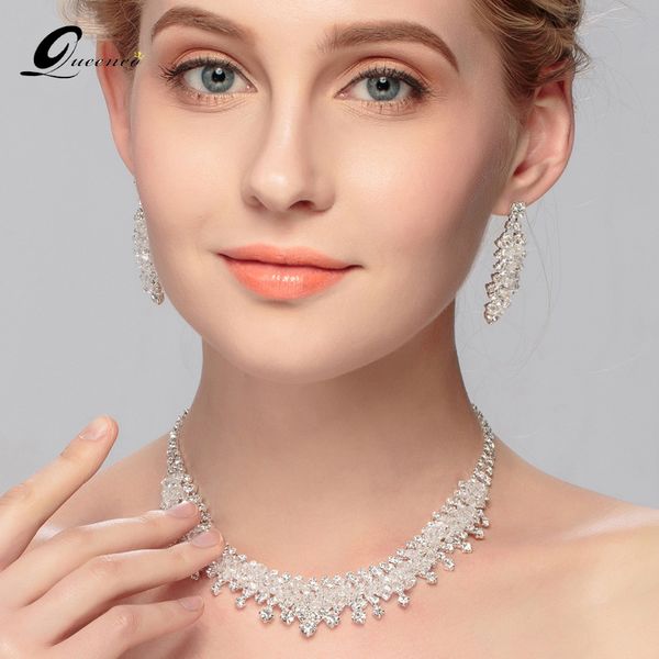 elegant crystal bridal jewelry sets silver color simple necklace earrings sets wedding bridesmaid jewelry gifts for women, Slivery;golden
elegant crystal bridal jewelry sets silver color simple necklace earrings sets wedding bridesmaid jewelry gifts for women, Slivery;golden