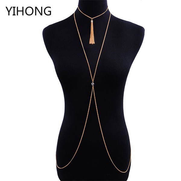 fashion simple gold color body chain with tassel bikini cross harness beach chain for female jewelry, Slivery;golden
fashion simple gold color body chain with tassel bikini cross harness beach chain for female jewelry, Slivery;golden