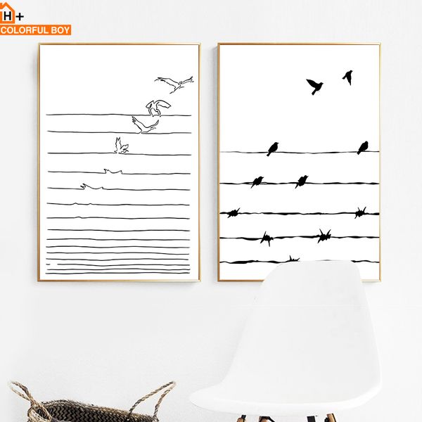 colorfulboy bird line wall art canvas painting black white modern minimalist posters and prints wall pictures for living room
colorfulboy bird line wall art canvas painting black white modern minimalist posters and prints wall pictures for living room