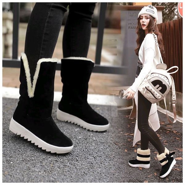 new fashion bow snow boots women winter thick warm female ankle boots wild middle tube platform cotton shoes botas mujer 2018, Black
new fashion bow snow boots women winter thick warm female ankle boots wild middle tube platform cotton shoes botas mujer 2018, Black