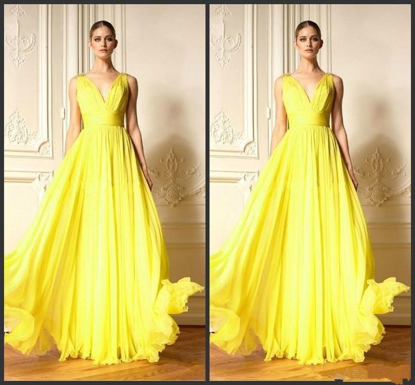 new stunning eyecatching yellow prom dresses v neck sleeveless pleated ruches chiffon high fashion girls party gowns special occasion, Black
new stunning eyecatching yellow prom dresses v neck sleeveless pleated ruches chiffon high fashion girls party gowns special occasion, Black