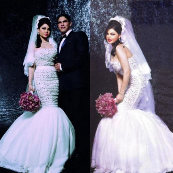 dubai beaded mermaid wedding dresses 2019 spring summer strapless bridal gowns custom made sweep train wedding vestidos, White
dubai beaded mermaid wedding dresses 2019 spring summer strapless bridal gowns custom made sweep train wedding vestidos, White