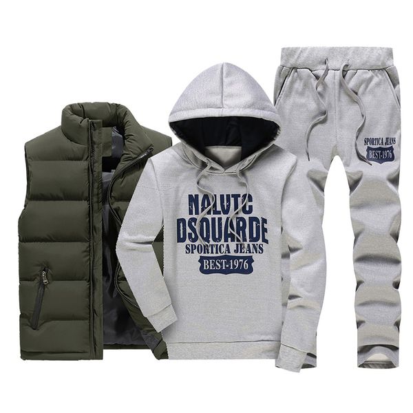 mqiaoham men's tracksuit hoodie men casual active suit zipper outwear jacket+pants sets+warm down vest jacket three piece set, Gray
mqiaoham men's tracksuit hoodie men casual active suit zipper outwear jacket+pants sets+warm down vest jacket three piece set, Gray