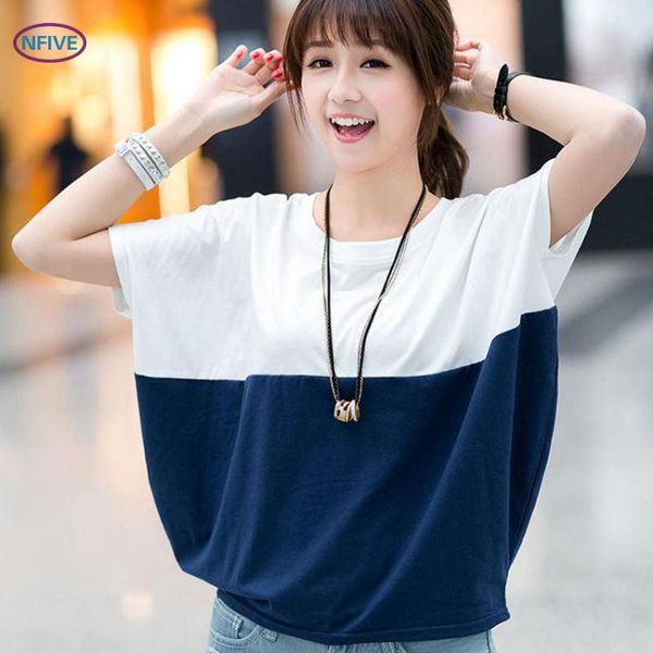 nfive brand 2018 women thin loose t-shirts new fashion korean summer splicing shirt quality bats short sleeves leisure t-shirt, White
nfive brand 2018 women thin loose t-shirts new fashion korean summer splicing shirt quality bats short sleeves leisure t-shirt, White