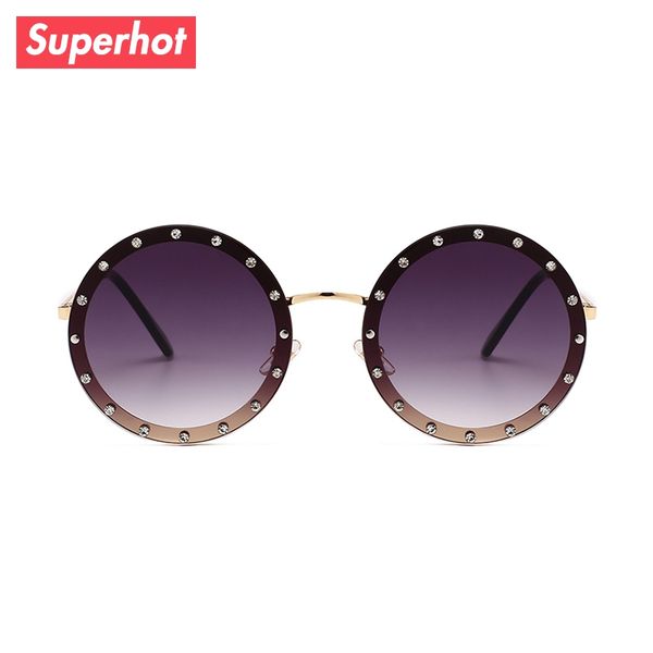 superdiamond rimmed round sunglasses for women oversized modern brand designer gradient female sun glasses, White;black
superdiamond rimmed round sunglasses for women oversized modern brand designer gradient female sun glasses, White;black