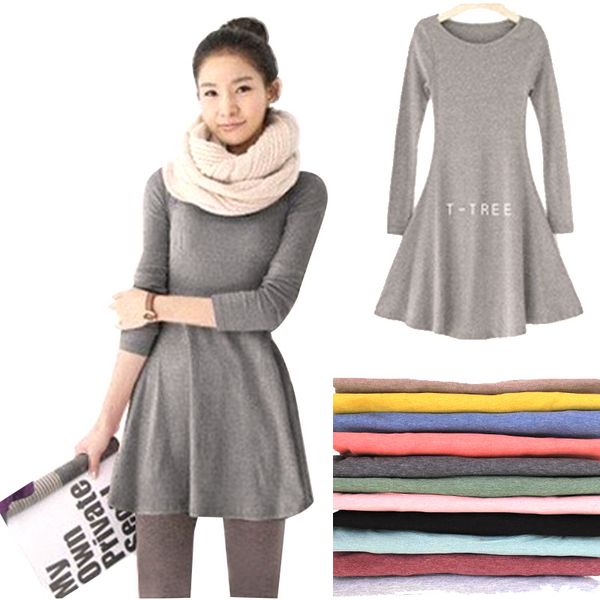 2016 new fashion clothes spring women dress 100% cotton autumn winter dress female long sleeve o-neck woolen dresses a006, White;black
2016 new fashion clothes spring women dress 100% cotton autumn winter dress female long sleeve o-neck woolen dresses a006, White;black