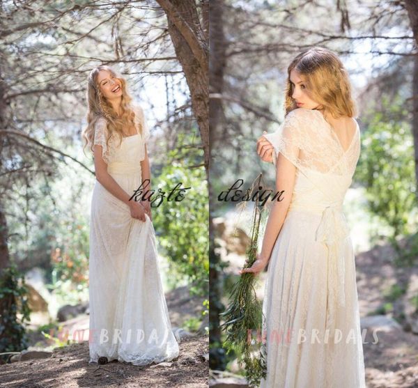 boho cape sleeve pleated a-line wedding dresses 2018 full length vintage lace ruching and sash country garden bridal dress cheap, White
boho cape sleeve pleated a-line wedding dresses 2018 full length vintage lace ruching and sash country garden bridal dress cheap, White