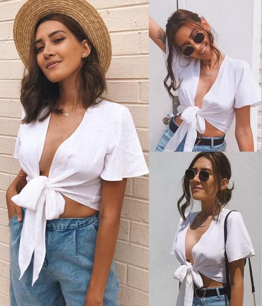 latest fashion wear short tie up front strap women crop white v neck girl t-shirt
latest fashion wear short tie up front strap women crop white v neck girl t-shirt