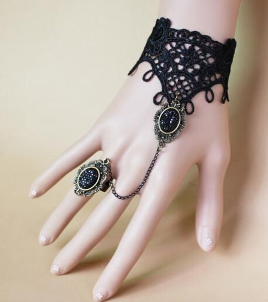 new classic elegance and elegance in gothic european and american style with black lace bracelet and ring band, Golden;silver
new classic elegance and elegance in gothic european and american style with black lace bracelet and ring band, Golden;silver