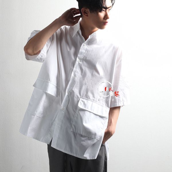 customized plus size s~6xl 2018 new male fashion personality lapel oversize pocket hair stylist loose and comfortable shirt, White;black
customized plus size s~6xl 2018 new male fashion personality lapel oversize pocket hair stylist loose and comfortable shirt, White;black