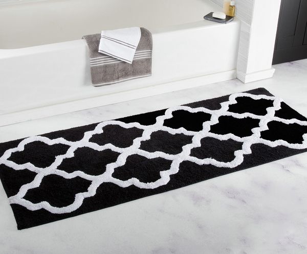 

black long geometric plaid microfiber bedroom bathroom kitchen non-slip floor mats tapete porch doormat area rugs and carpets