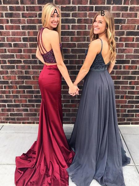 halter burgundy crystal beaded mermaid prom dresses sparkly evening dress custom made party wear formal prom gowns special, Black
halter burgundy crystal beaded mermaid prom dresses sparkly evening dress custom made party wear formal prom gowns special, Black