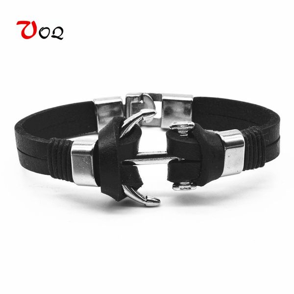 2018 fashion vintage style men jewelry anchor charm bracelet homme alloy easy hook 21cm length genuine leather chain bracelet, Black
2018 fashion vintage style men jewelry anchor charm bracelet homme alloy easy hook 21cm length genuine leather chain bracelet, Black