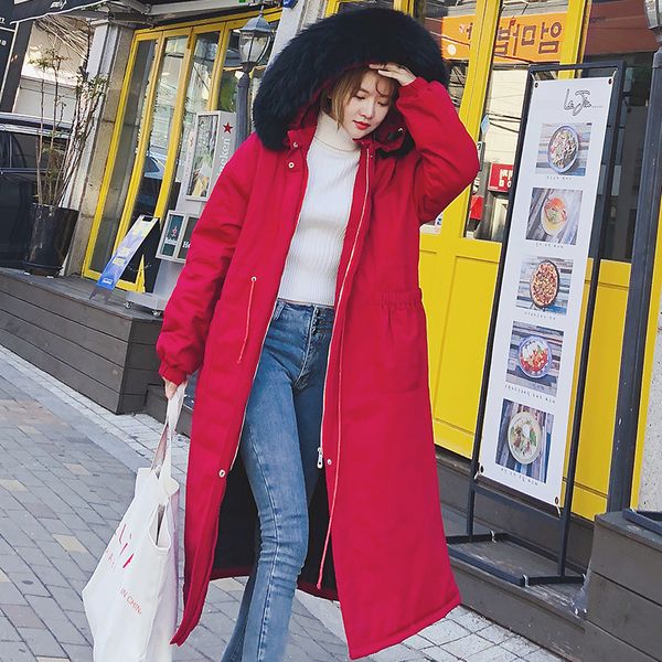 2018 women new hooded black green brown red loose parka coat winter thicken warm drawstring long cotton padded jacket outwear
2018 women new hooded black green brown red loose parka coat winter thicken warm drawstring long cotton padded jacket outwear