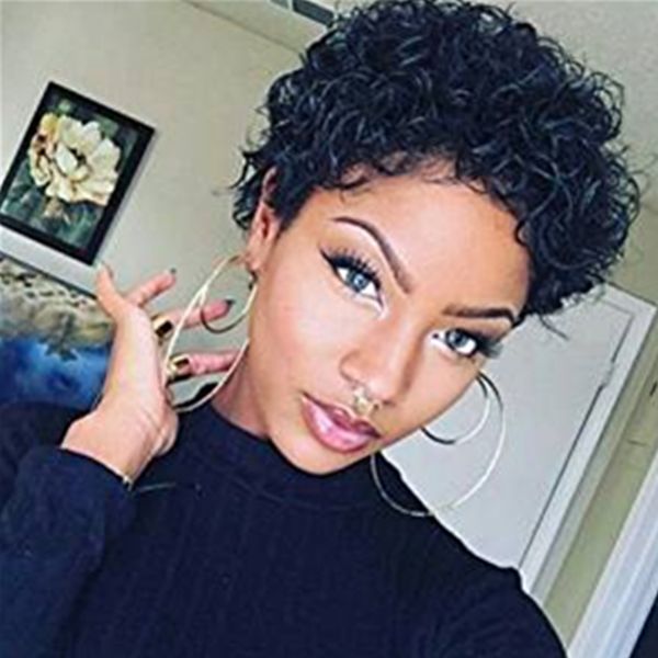 120 density brazilian short afro curly human hair pixie cut wigs glueless full machine wig with baby none lace wigs, Black;brown
120 density brazilian short afro curly human hair pixie cut wigs glueless full machine wig with baby none lace wigs, Black;brown