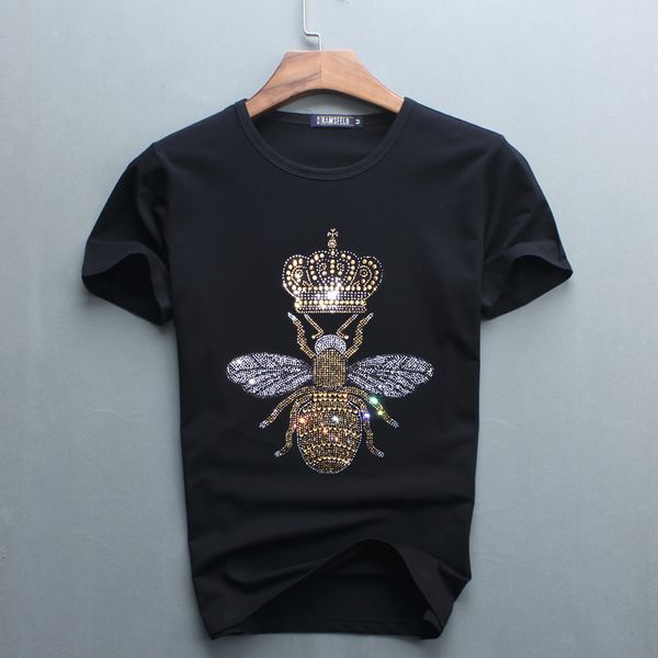 new men drills very small bee cotton city boy round collar t-shirt cultivate one's morality short sleeve thin render unlined upper garm, White;black
new men drills very small bee cotton city boy round collar t-shirt cultivate one's morality short sleeve thin render unlined upper garm, White;black