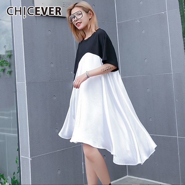 chicever dresses for women o neck short sleeve hem asymmetrical hit colors loose big size summer women's dress fashion tide new, Black;gray
chicever dresses for women o neck short sleeve hem asymmetrical hit colors loose big size summer women's dress fashion tide new, Black;gray