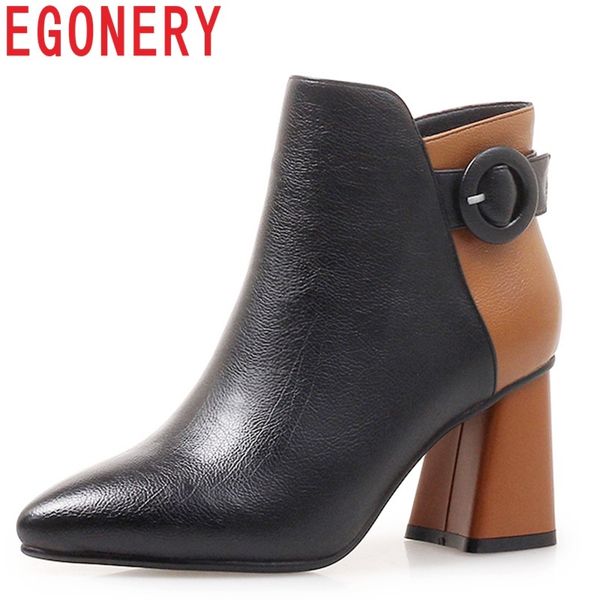 egonery 2018 new fashion mixed colors high hoof heels pu women shoes pointed toe zipper large size outside office ankle boots, Black
egonery 2018 new fashion mixed colors high hoof heels pu women shoes pointed toe zipper large size outside office ankle boots, Black