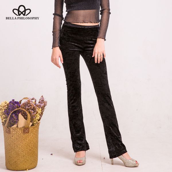 bella philosophy 2017 women autumn winter new velvet slim flare pants bell-bottom trousers high street, Black;white
bella philosophy 2017 women autumn winter new velvet slim flare pants bell-bottom trousers high street, Black;white