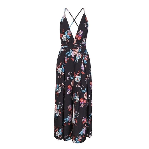 Print Sexy V Neck Backless Print Jumpsuit Romper Women Lace Up Halter High Waist Short Overalls Split Wide Leg Summer Denim Jumpsuit
Print Sexy V Neck Backless Print Jumpsuit Romper Women Lace Up Halter High Waist Short Overalls Split Wide Leg Summer Denim Jumpsuit