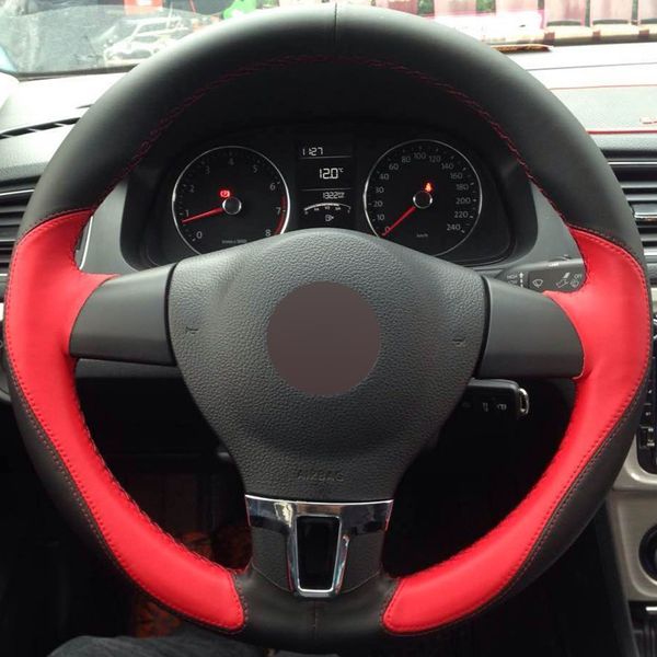 hand-stitched black red leather car steering wheel cover for volkswagen vw gol tiguan passat b7 passat cc touran jetta mk6
hand-stitched black red leather car steering wheel cover for volkswagen vw gol tiguan passat b7 passat cc touran jetta mk6