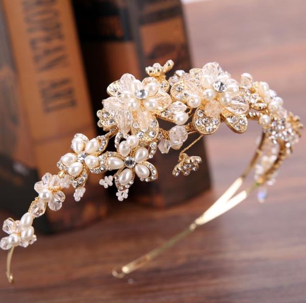 bridal headband hoop, golden flower, handmade pearl drill, headband, hair band, Silver
bridal headband hoop, golden flower, handmade pearl drill, headband, hair band, Silver