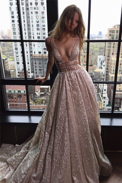 Deep V-neck Sparkly Sequins Evening Dresses A Line Open Back 2018 Prom Party Gown Red Carpet Celebrity Dresses Custom Made Runaway Gowns
Deep V-neck Sparkly Sequins Evening Dresses A Line Open Back 2018 Prom Party Gown Red Carpet Celebrity Dresses Custom Made Runaway Gowns