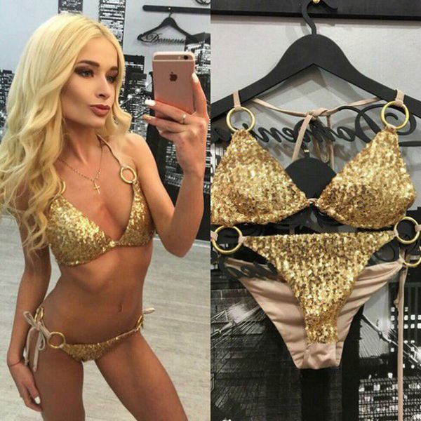 design gold sequins women push-up padded bra bandage bikini set swimsuit swimwear bathing wholesale bikini swimsuit, White;black
design gold sequins women push-up padded bra bandage bikini set swimsuit swimwear bathing wholesale bikini swimsuit, White;black