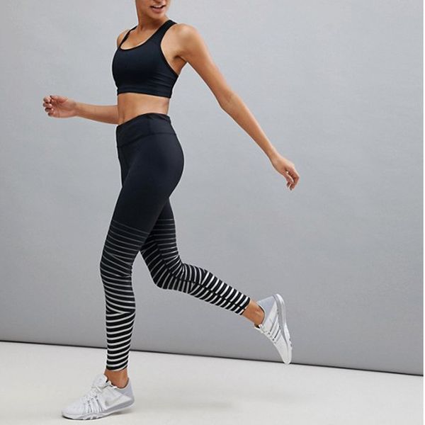 2018 new stripe black sports leggings women running pants yoga fitness high waist tights girls printed leggings warm bootcut stretchy pants, Blue
2018 new stripe black sports leggings women running pants yoga fitness high waist tights girls printed leggings warm bootcut stretchy pants, Blue