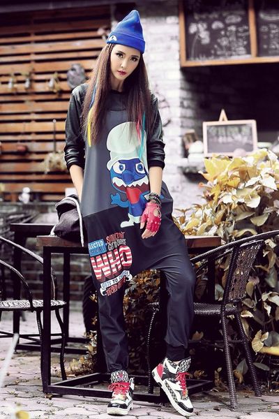 new cartoon print sleeveless jumpsuit summer fashion hip hop design bodysuit women street wear one piece overall dance clothes, Black;white
new cartoon print sleeveless jumpsuit summer fashion hip hop design bodysuit women street wear one piece overall dance clothes, Black;white